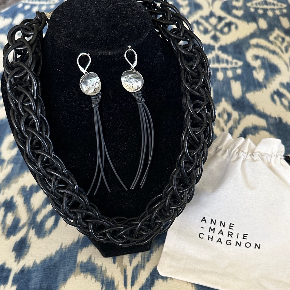 Anne-Marie Chagnon Earrings & Necklace Set, earrings 5 in. Necklace 23-26 in.$85